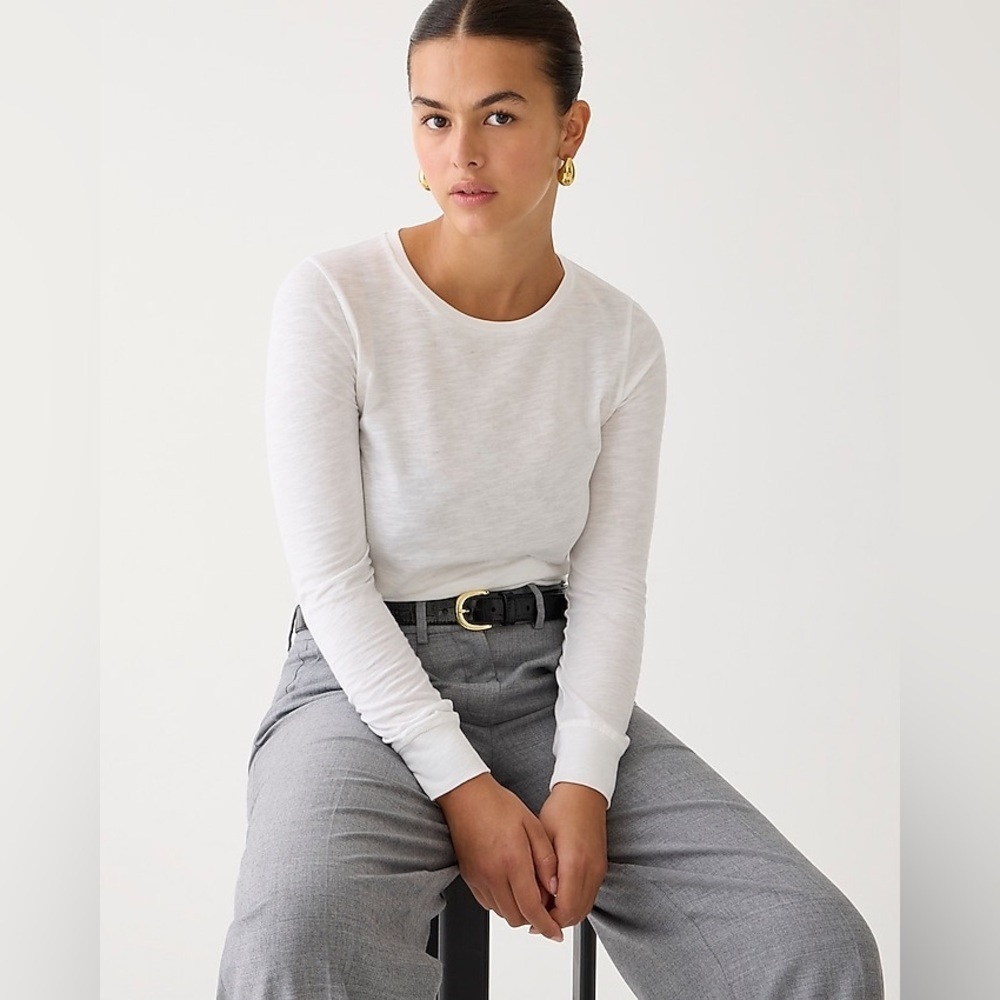NWT White J. Crew Long Sleeve Tee XL and XXL Sold Out